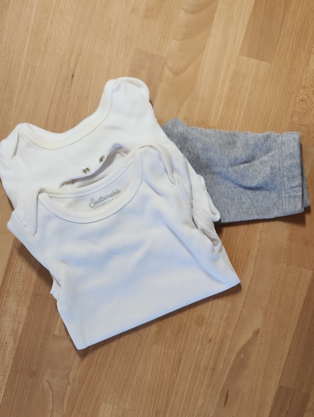 Pact White & Gray Baby Bodysuit Bundle